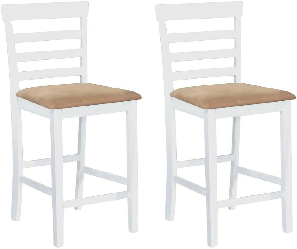 vidaXL Bar Stool 2 pcs White Fabric (241702)