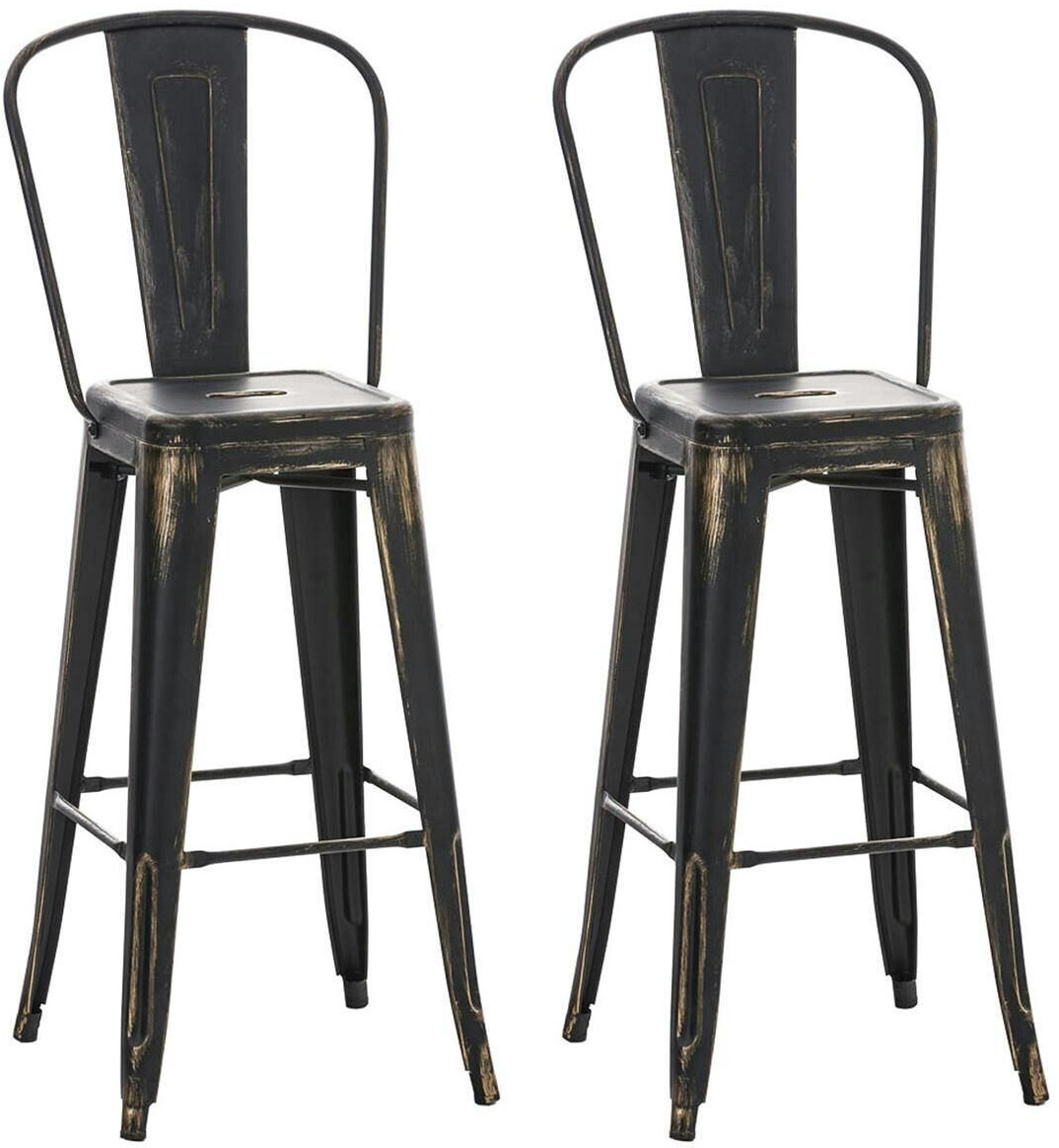 CLP Set of 2 bar stools Aiden black-gold (304808)