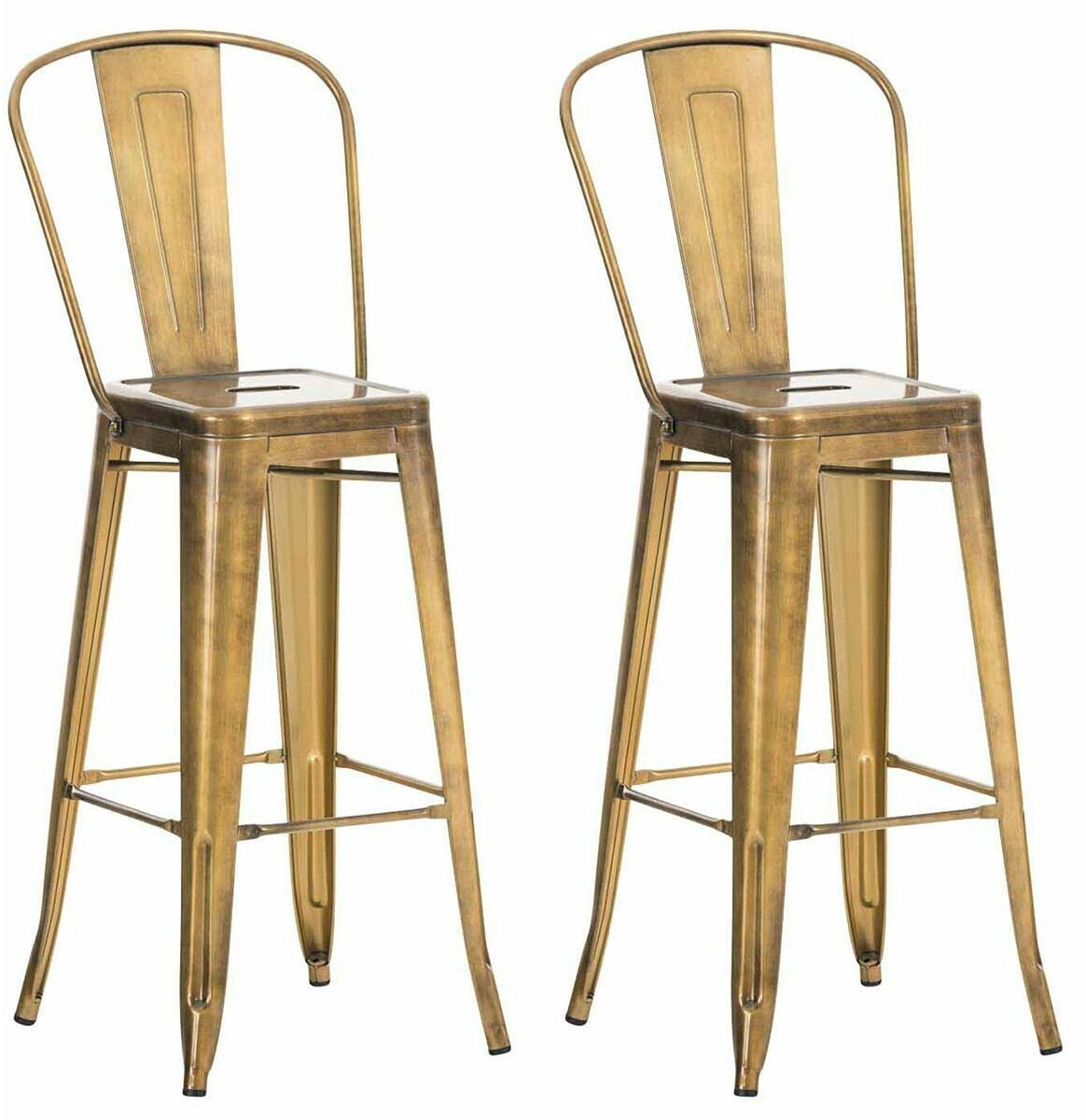 CLP Set of 2 bar stools Aiden gold (304807)