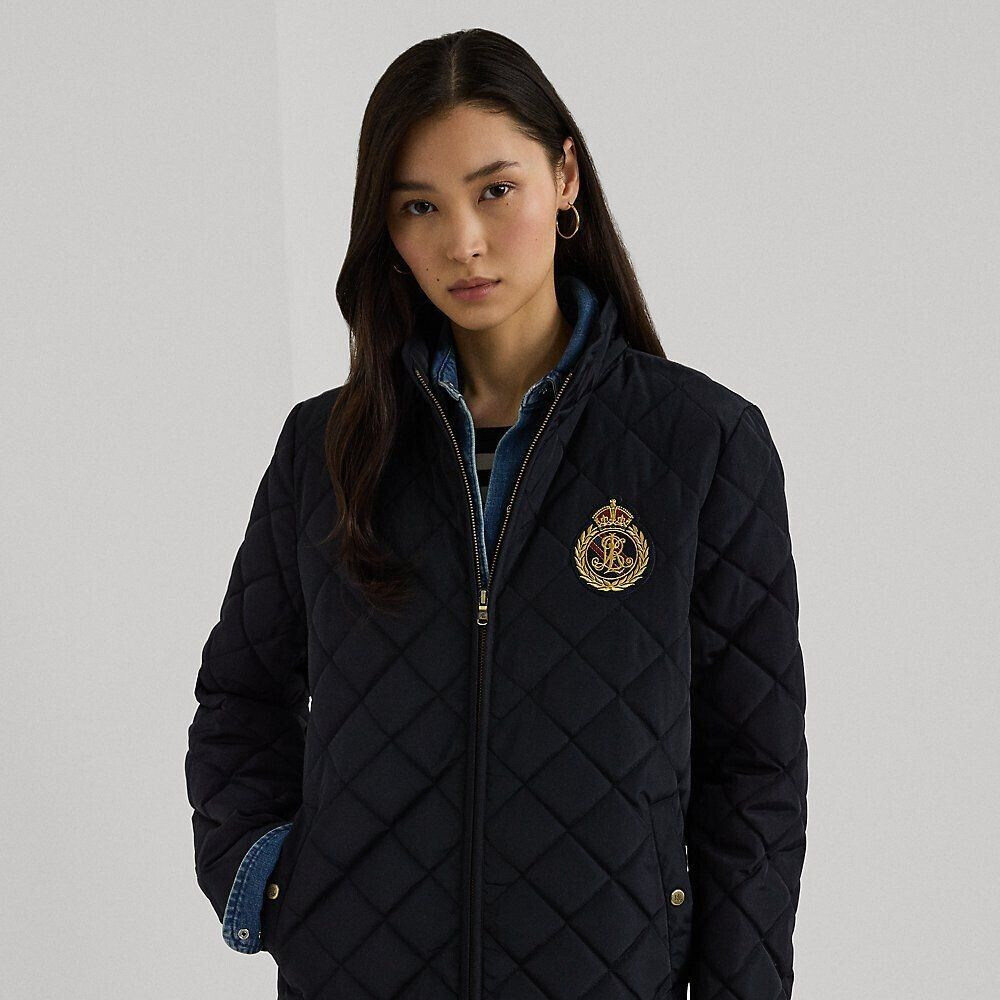 Ralph Lauren Quilted jacket with coat of arms patch (100029753) blue
