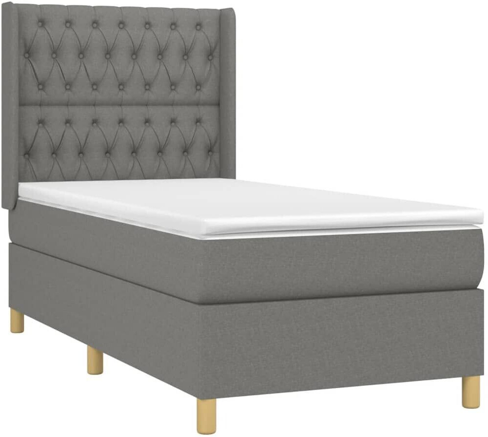 vidaXL Box spring bed with mattress 90x200cm fabric (3132202)