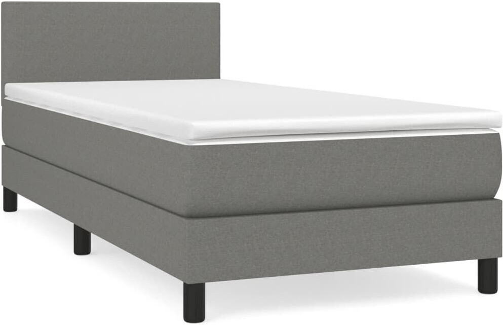vidaXL Box spring bed with mattress 90x200cm fabric (3139866)