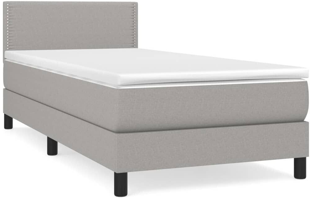vidaXL Box spring bed with mattress 90x200cm fabric (3139945)