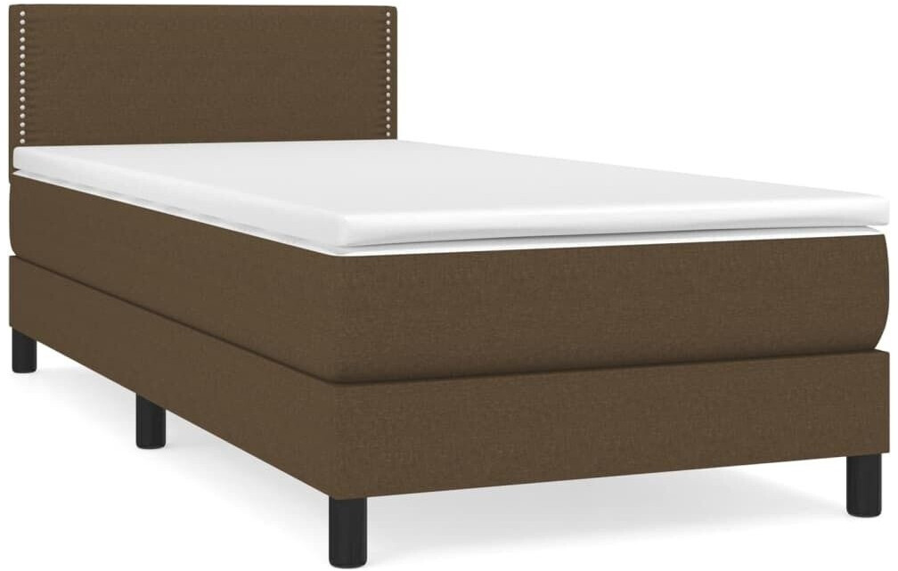 vidaXL Box spring bed with mattress 90x200cm fabric (3139948)