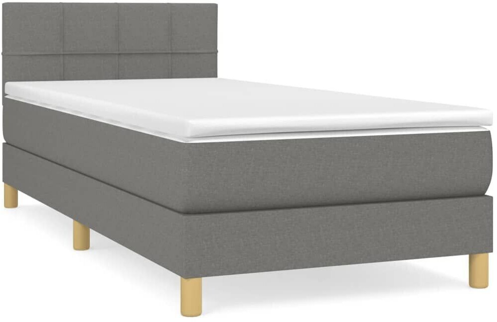 vidaXL Box spring bed with mattress 90x200cm fabric (3140586)
