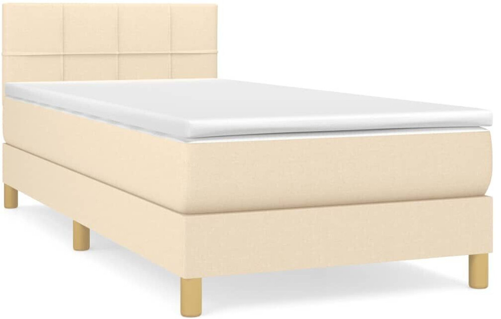 vidaXL Box spring bed with mattress 90x200cm fabric (3140590)