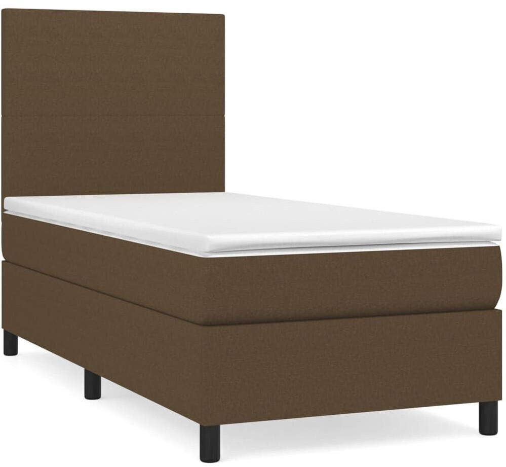 vidaXL Box spring bed with mattress 90x200cm fabric (3141588)