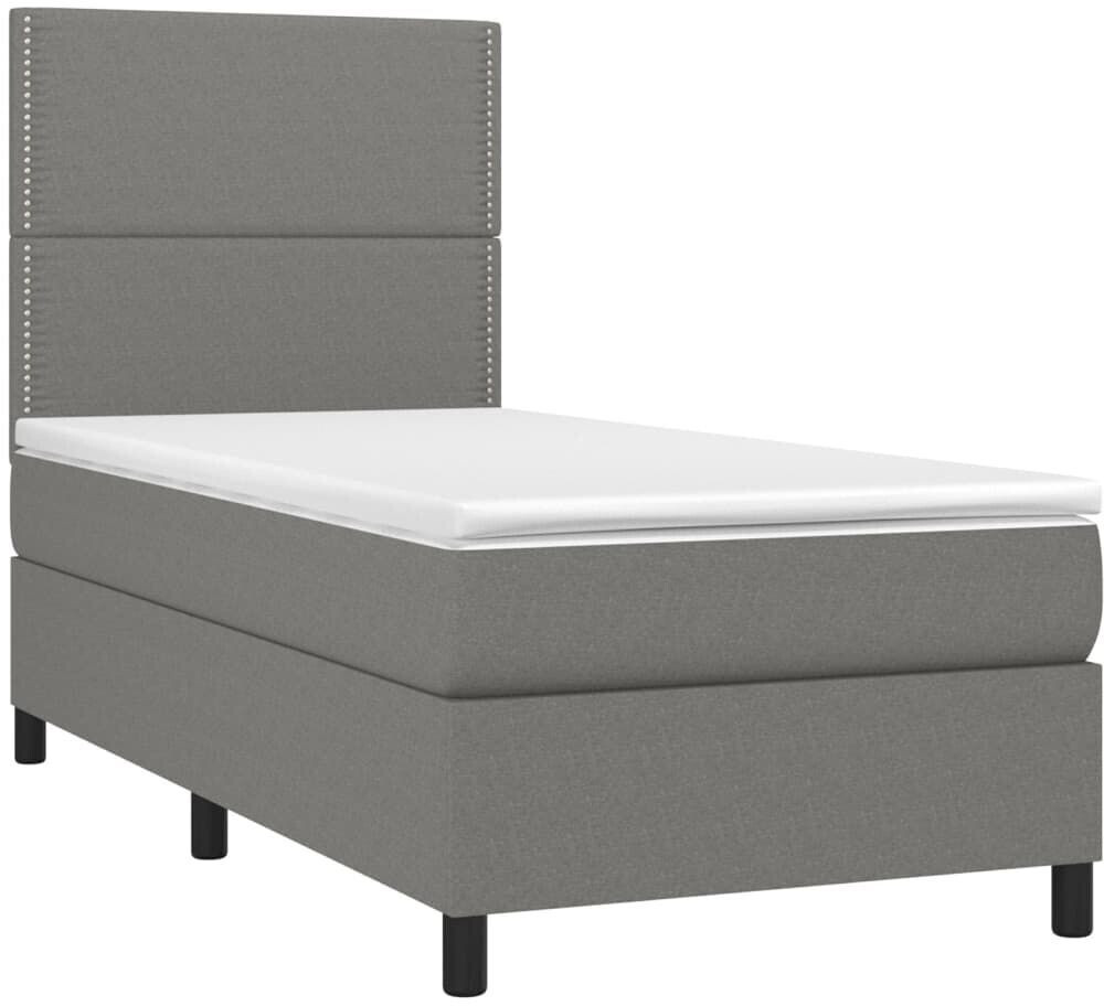 vidaXL Box spring bed with mattress 90x200cm fabric (3141666)
