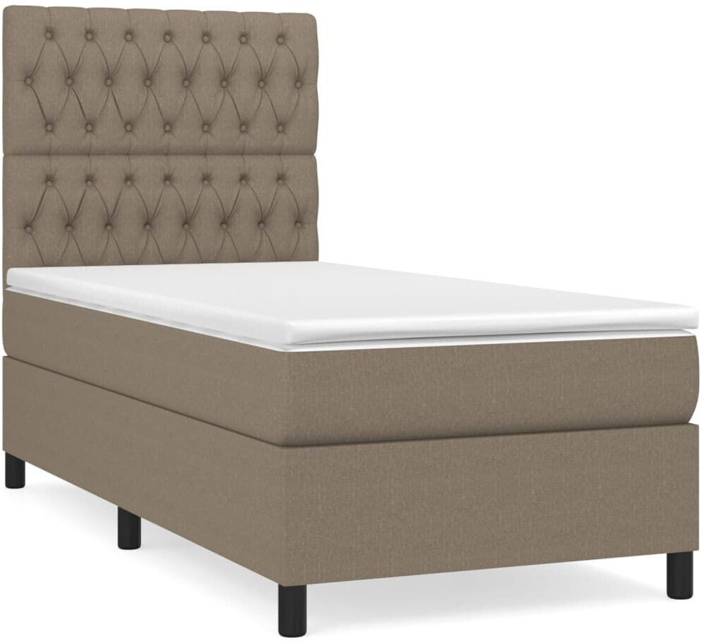 vidaXL Box spring bed with mattress 90x200cm fabric (3141989)