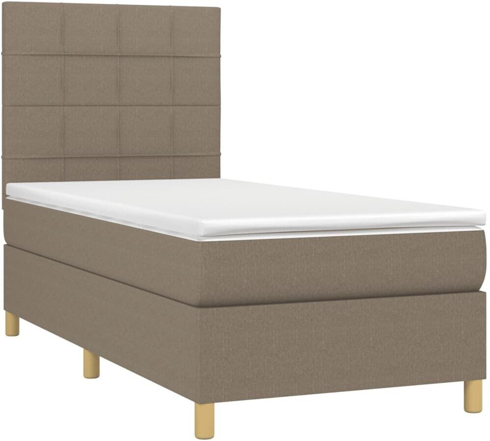 vidaXL Box spring bed with mattress 90x200cm fabric (3142309)