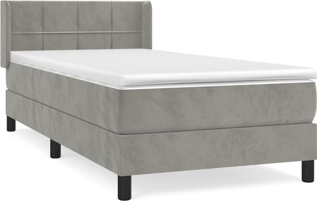 vidaXL Box spring bed with mattress 90x200cm velvet (3130937)
