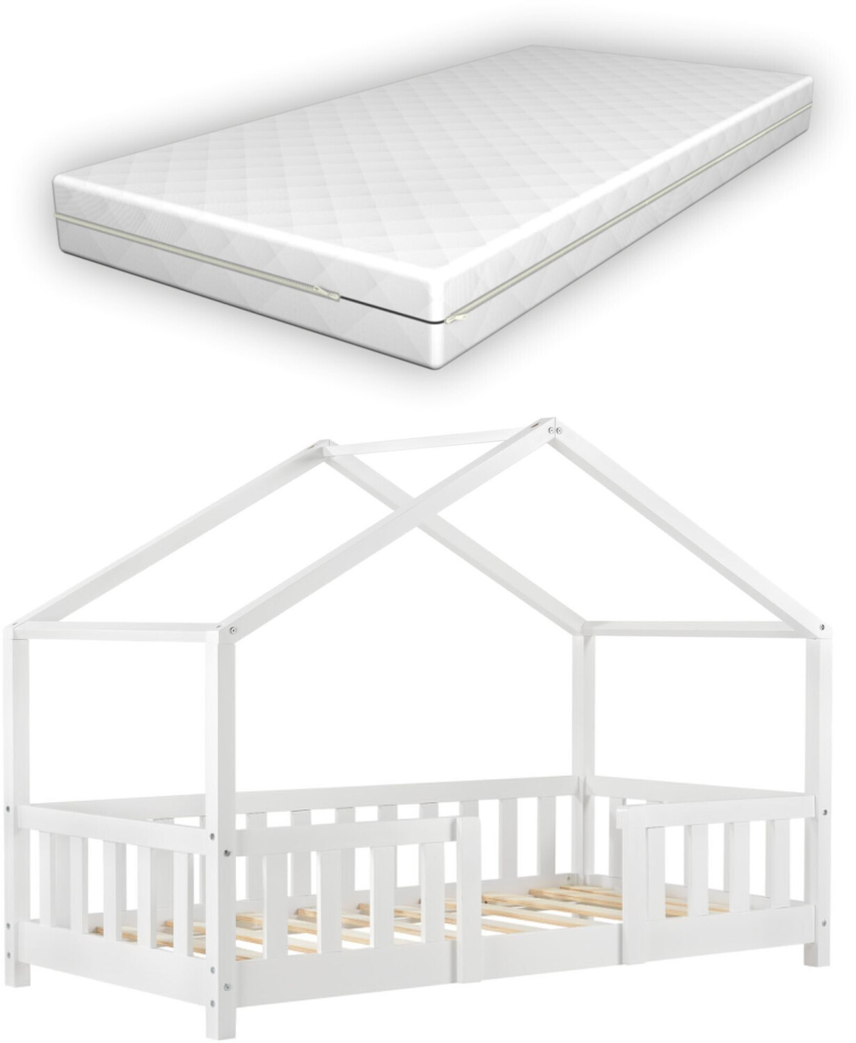 en.casa Treviolo 80x160cm with Mattress White
