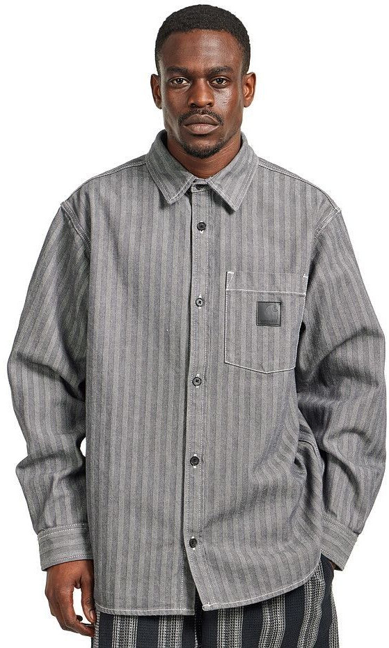 Carhartt Menard Shirt Jac Monsey Herringbone Denim 11.4 Oz (I033577) grey rinsed