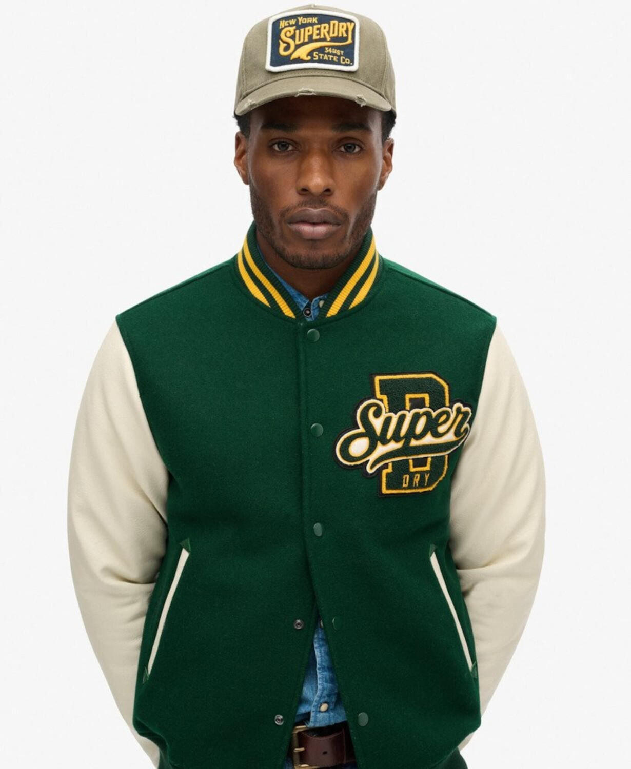 Superdry varsity wool leather bomber outlet