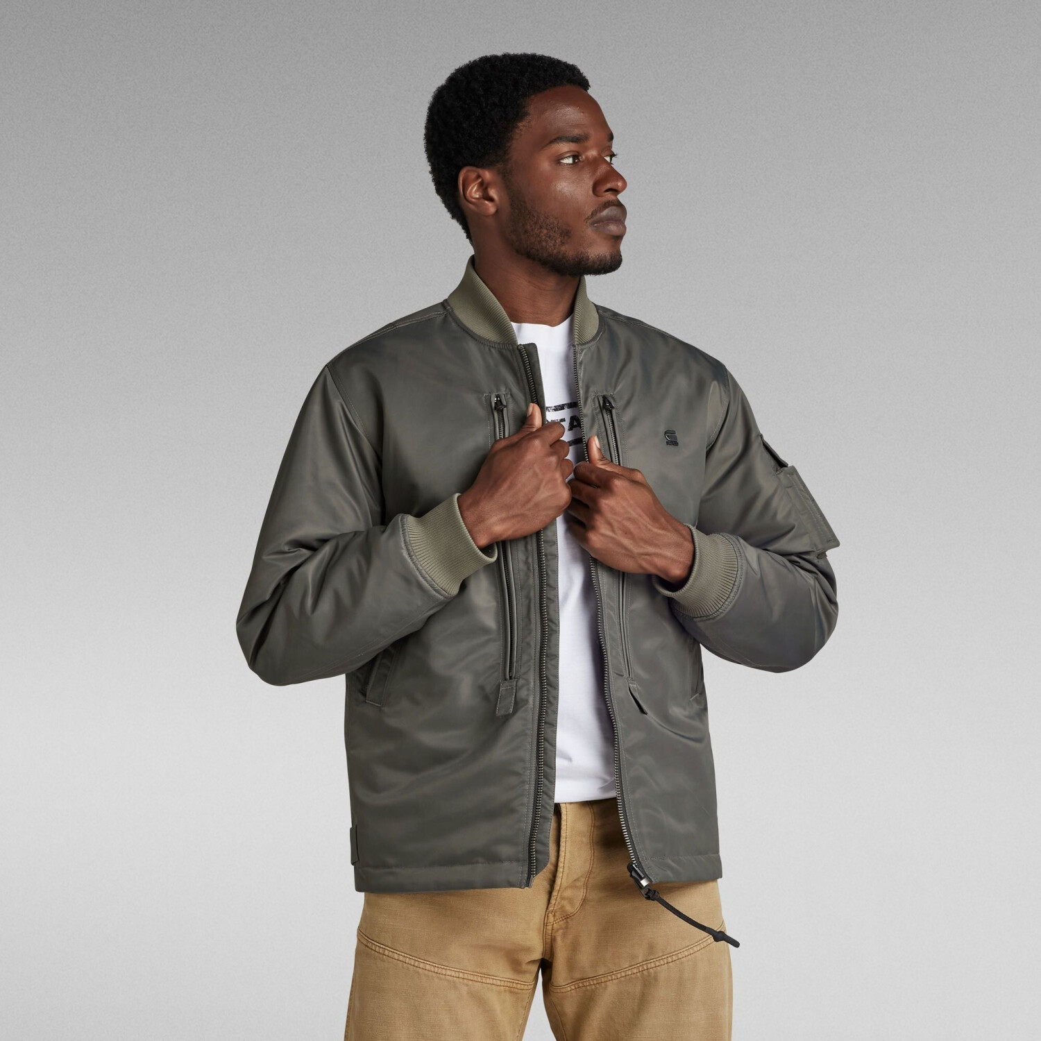 G-Star Deck Reversible Bomber Jacket (D24284) gs grey