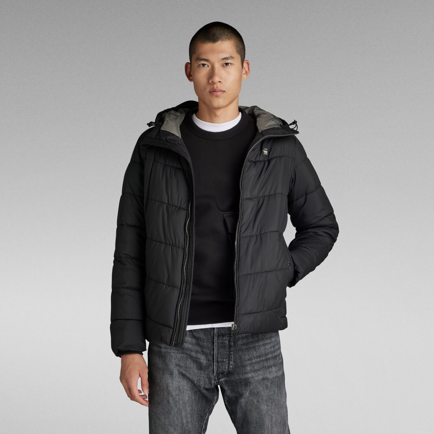 G-Star Whistler Hooded Puffer (D24727) dark black