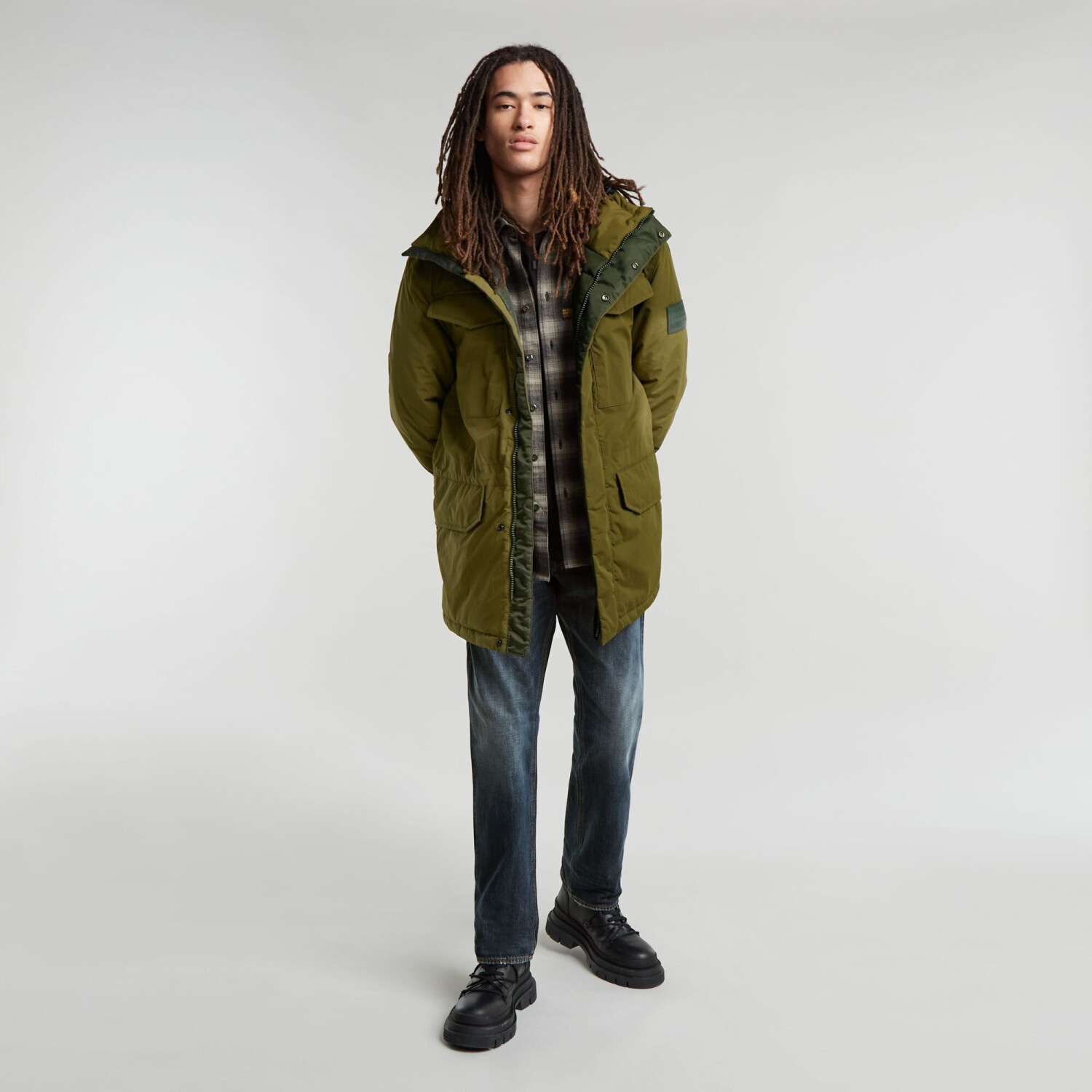 Vodan padded hooded teddy parka cheap