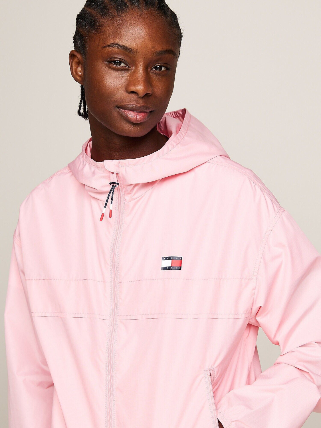 Pink tommy hilfiger windbreaker top