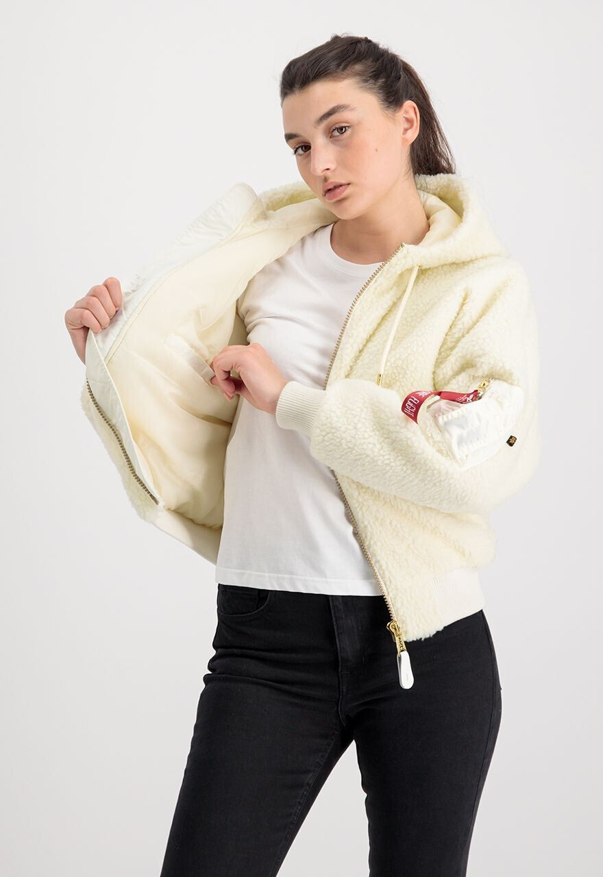 Alpha Industries Ma 1 OS Hooded Teddy 118002 off white ab 124 49 Preisvergleich bei idealo