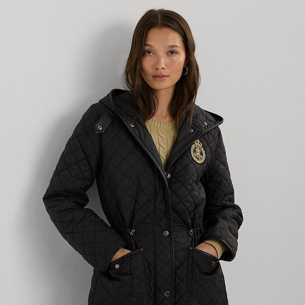 Ralph Lauren Quilted coat with crest patch (100009574) black
