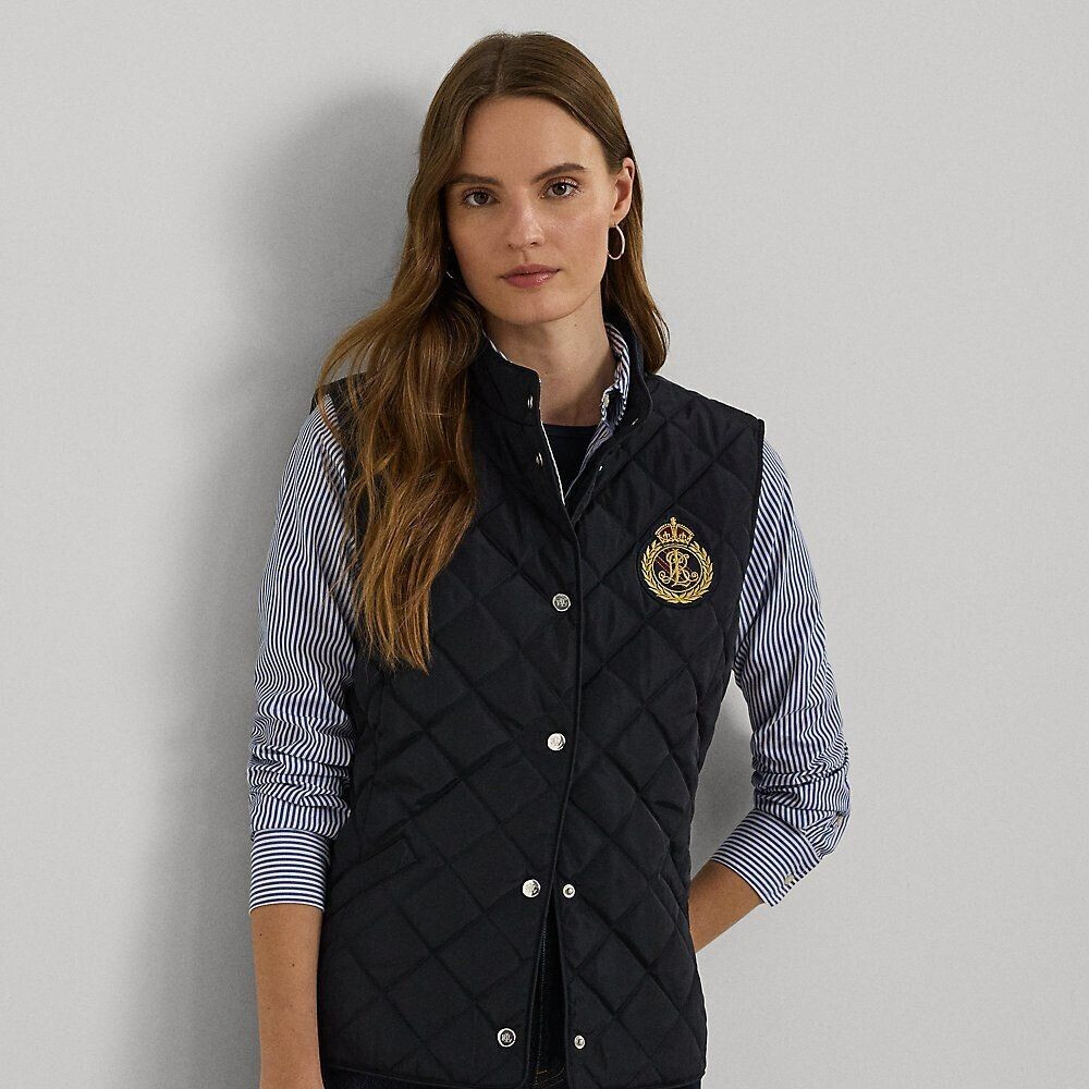Ralph Lauren Quilted vest with crest patch (100029742) blue