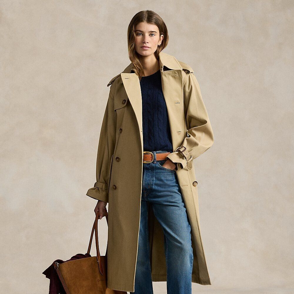 Tan trench best sale