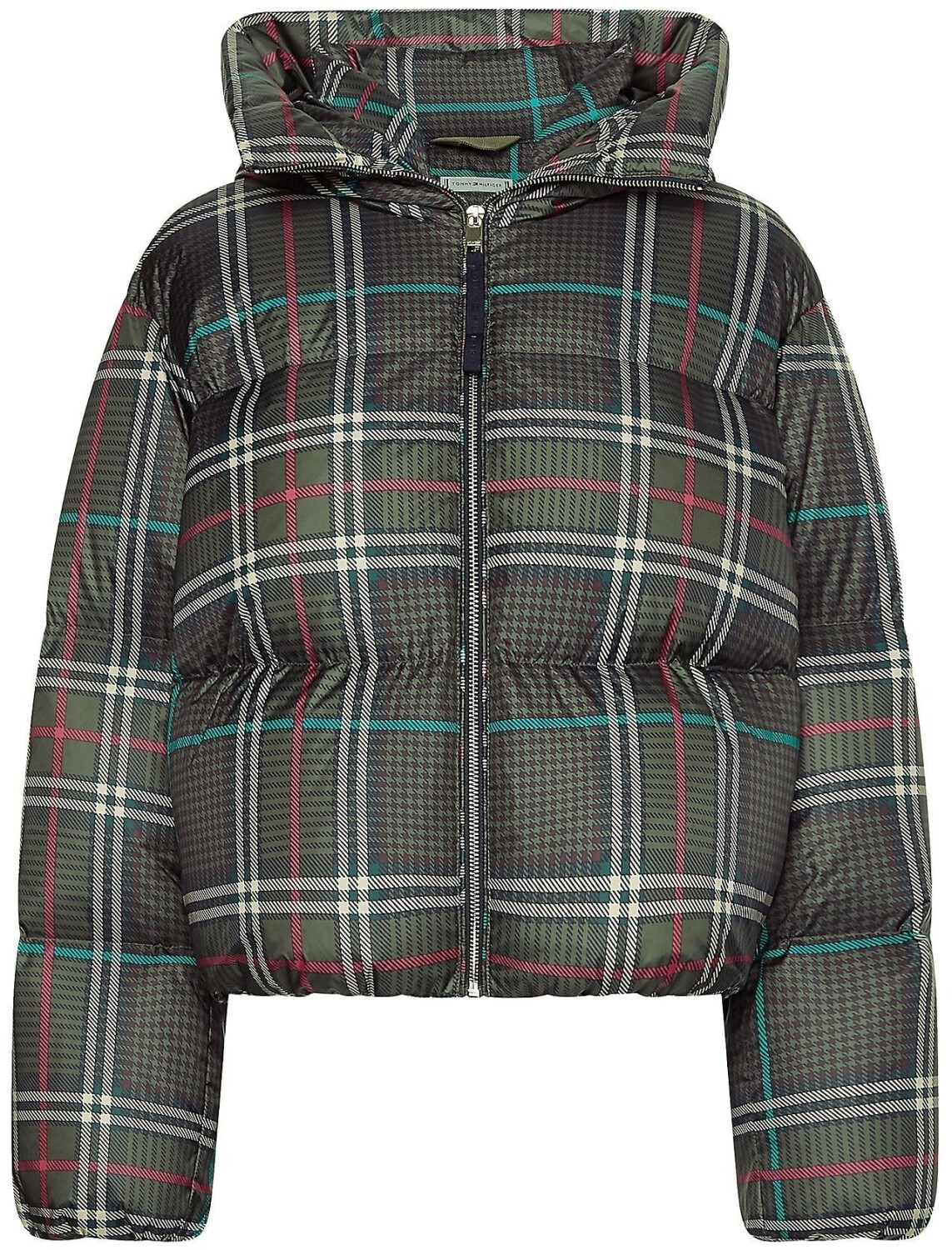 Tommy Hilfiger printed Check Redown Puffer jacket (WW0WW36669) smaragd himbeer