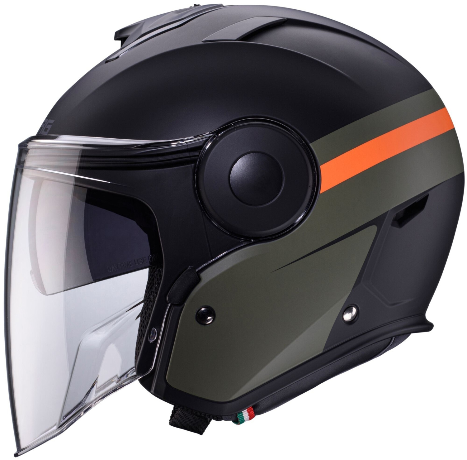 Caberg Soho matt black/military green/orange