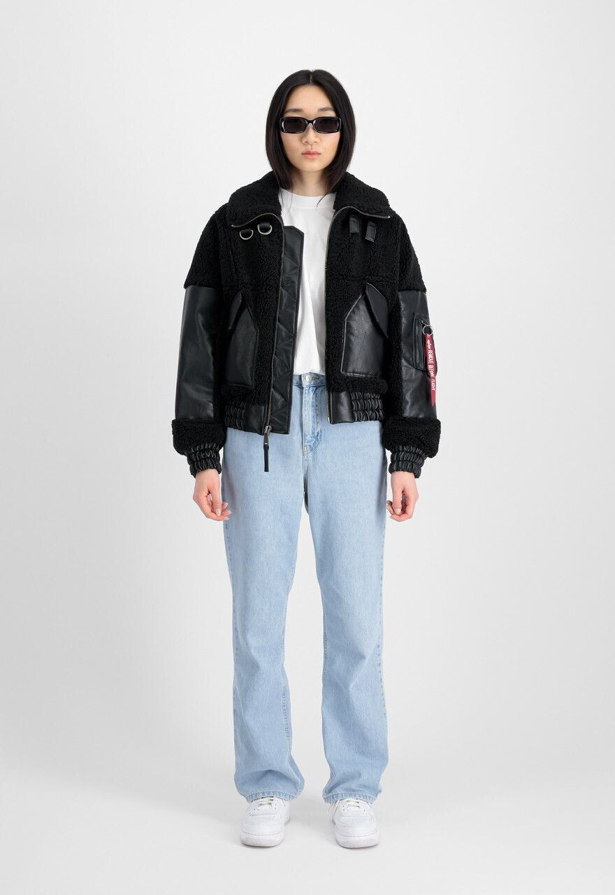 Alpha Industries Teddy PU Bomber Wmn 148001 black ab 250 00 Preisvergleich bei idealo
