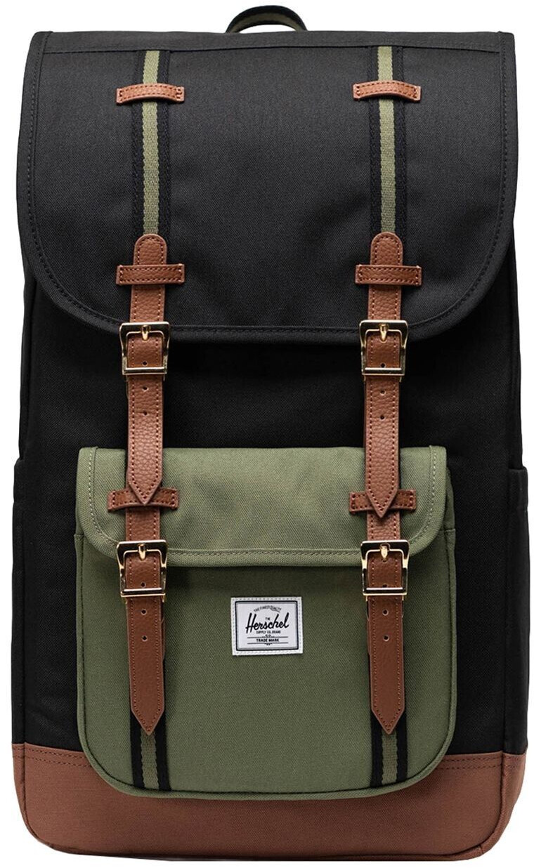 Herschel Little America Backpack (11390) black/four leaf clover/saddle brown