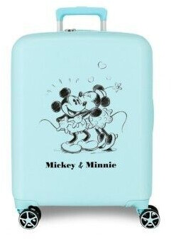 Disney Mickey & Minnie Kisses Maleta de cabina Azul 40x55x20 cms Rígida ABS Cierre TSA integrado 38