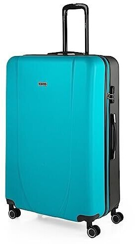 ITACA Large travel suitcase 75x50x30 turquoise/anthracite