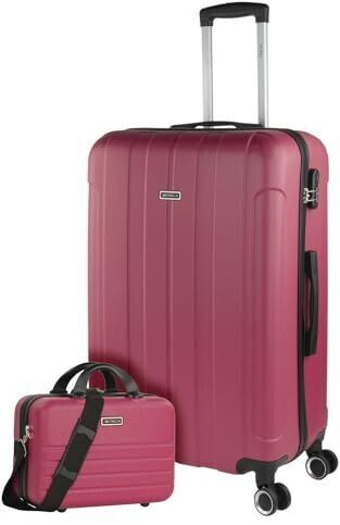 ITACA Luggage set L and toiletry bag Havel strawberry