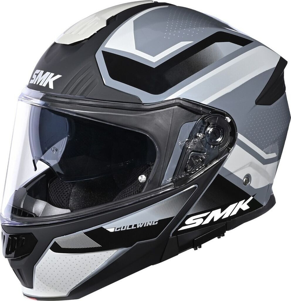 SMK Gullwing Supertour Helmet black matt/grey/light grey/white