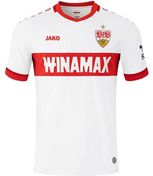 Maillot VfB Stuttgart International 24/25 Par Jako, Blanc, Manches Courtes, Taille M à 4XL, Neuf
