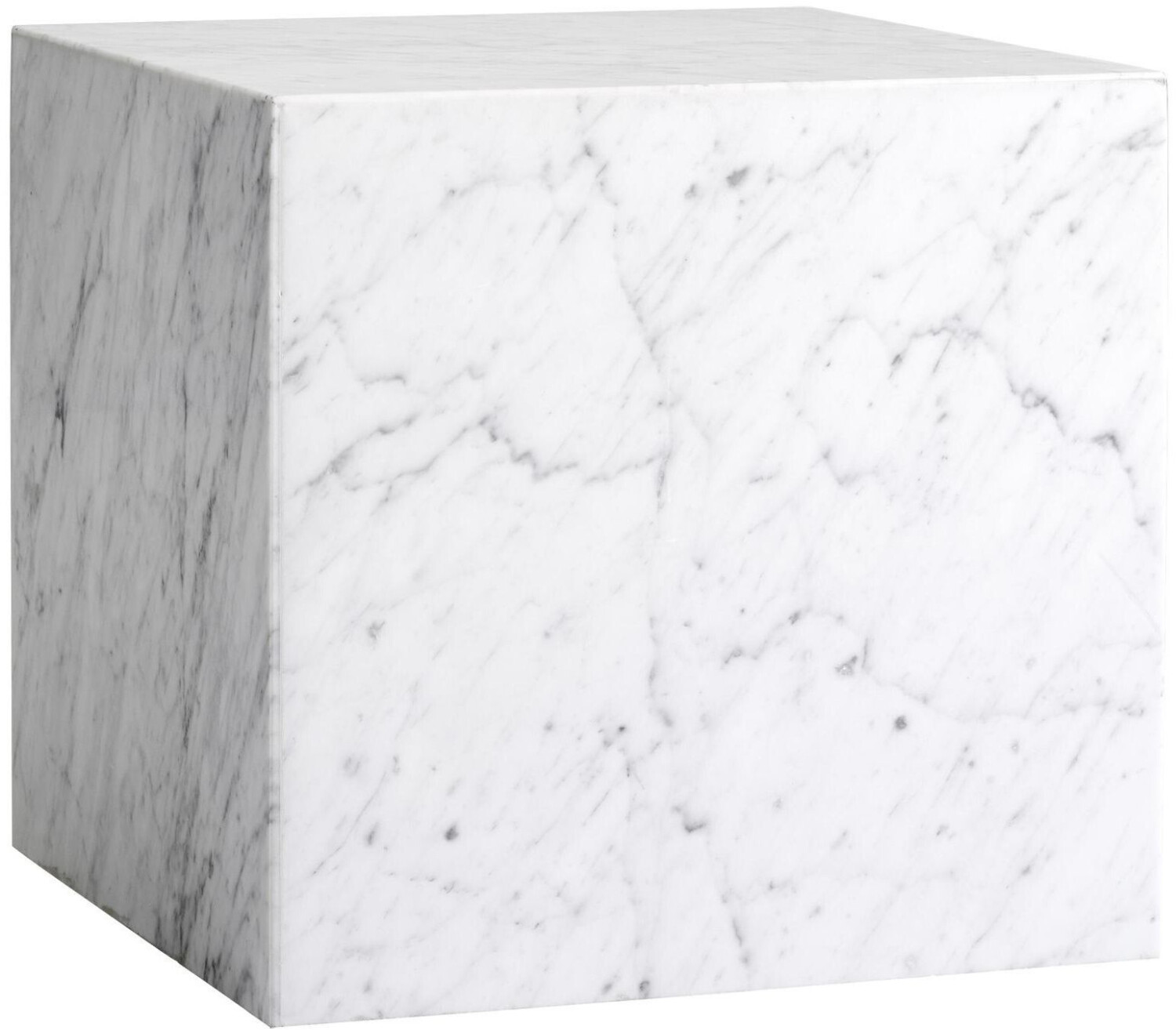 Audo Plinth Cubic side table white Carrara white 40x40x40cm