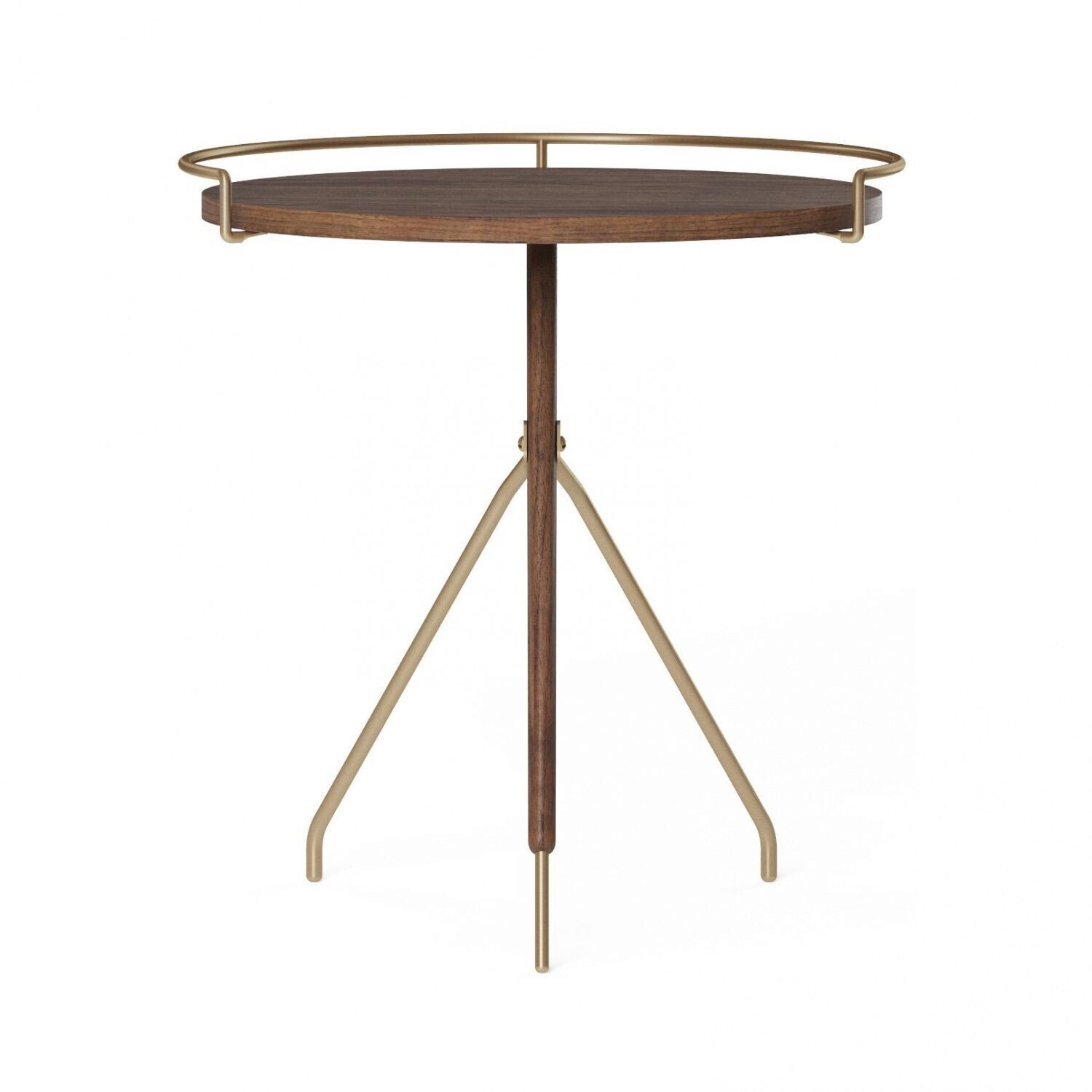 Audo Umanoff side table 45cm walnut brown brass walnut brown brass H x Ø 45x43cm