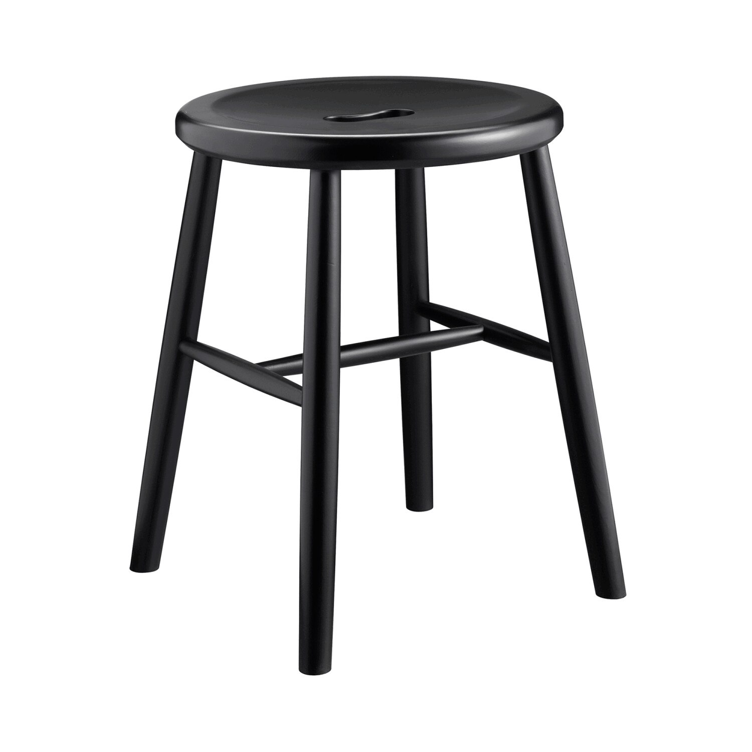 FDB Møbler J27 stool black RAL 9005 painted beech 35cm black RAL 9005 35x45x35cm