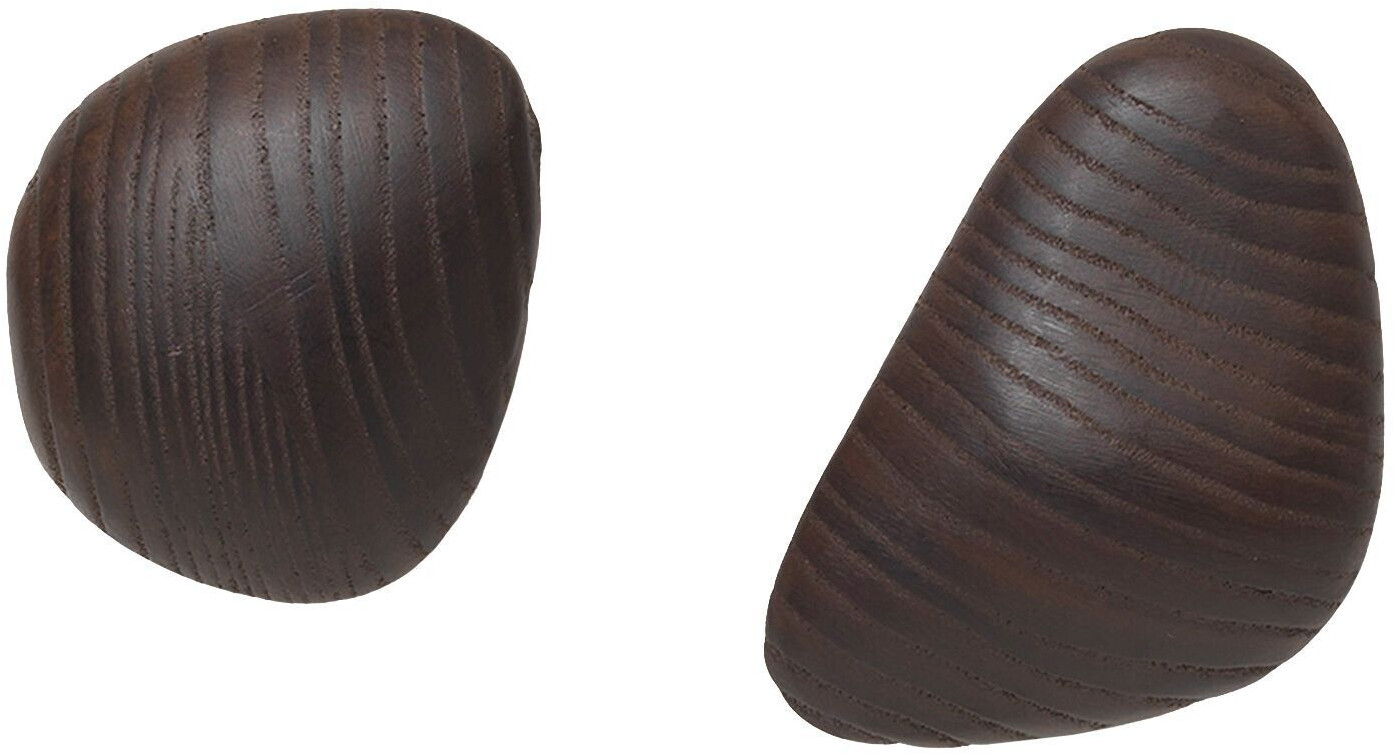 ferm LIVING Cairn wall hooks set of 2 dark brown carbonized 7x3.8x5.2cm