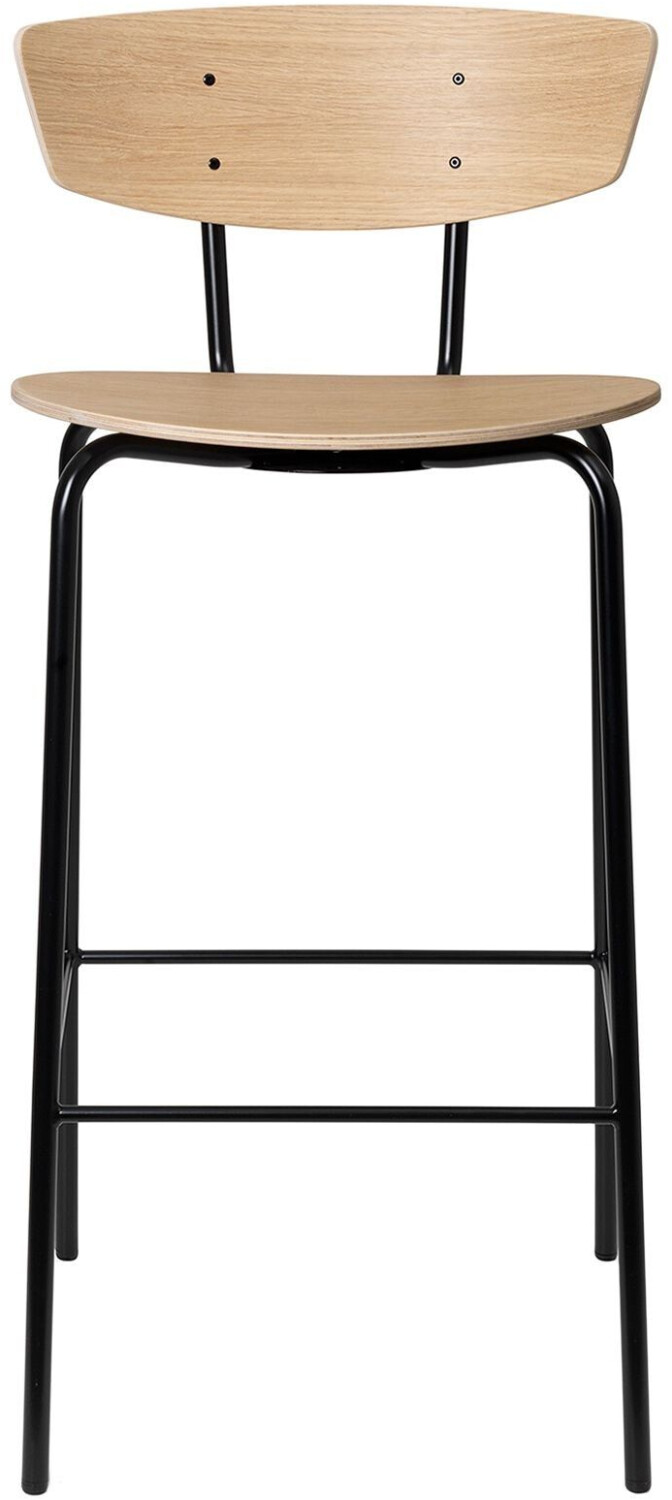 ferm LIVING Herman bar stool 64cm oak powder-coated white black oiled 39.5x87x39.5cm