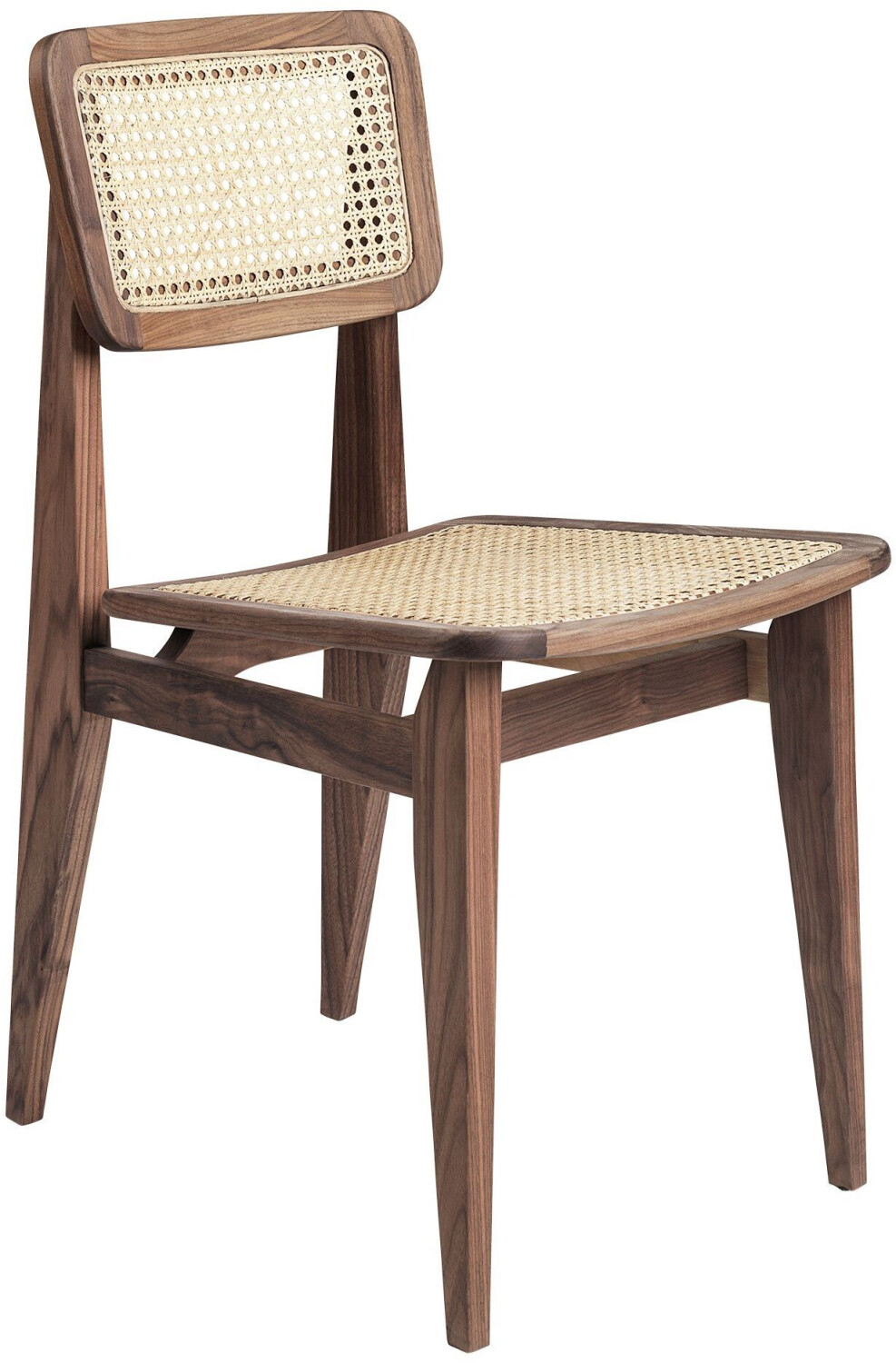 Gubi C-Chair All French Cane chair felt glides American walnut oiled 41x79x53cm