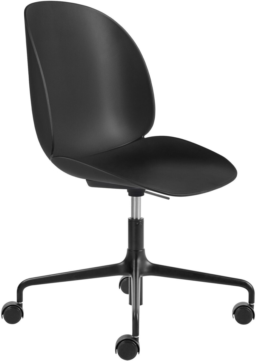 Gubi Beetle Meeting Chair matt 4-star base wheels matt black 58x81-92.5x49cm