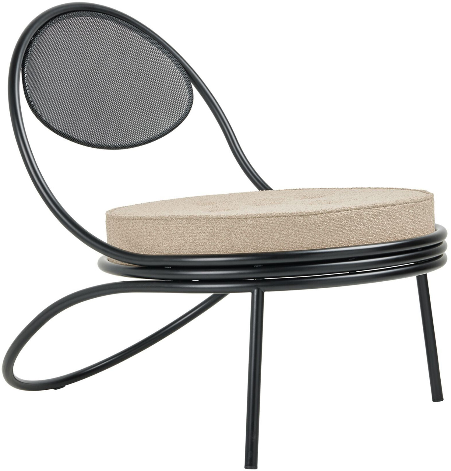 Gubi Copacabana Outdoor Lounge Chair Lorkey 41 black matt beige 60x78x60cm