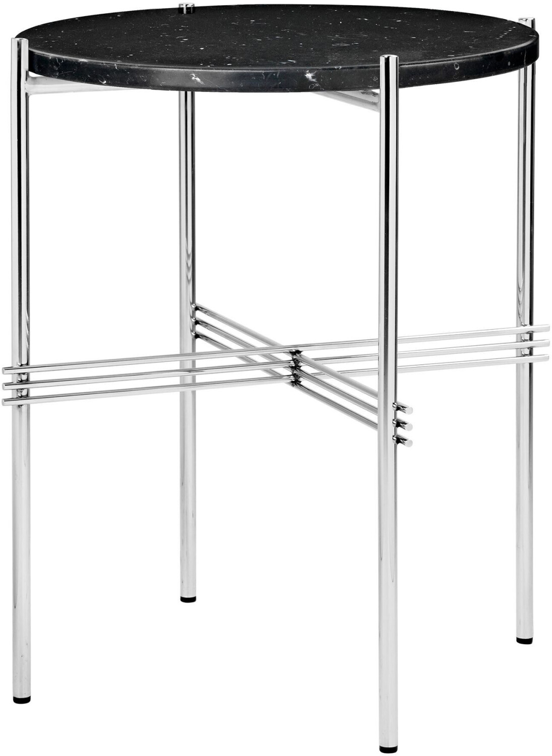 Gubi TS side table marble Ø40cm Marquina 2cm black 45.2x45.2x51cm