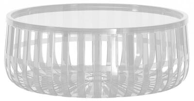 Kartell Panier side table storage space crystal clear transparent lid crystal clear H x Ø 21x61cm