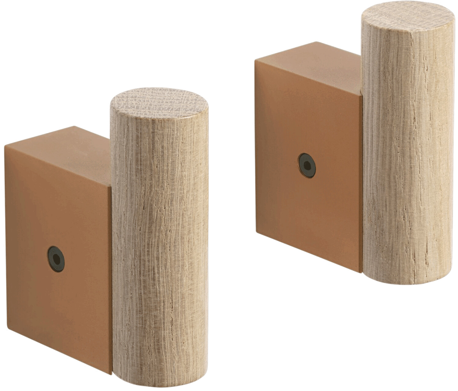 Muuto Attach wall hooks set of 2 oak orange oak orange 2.1x6.3x5.1cm