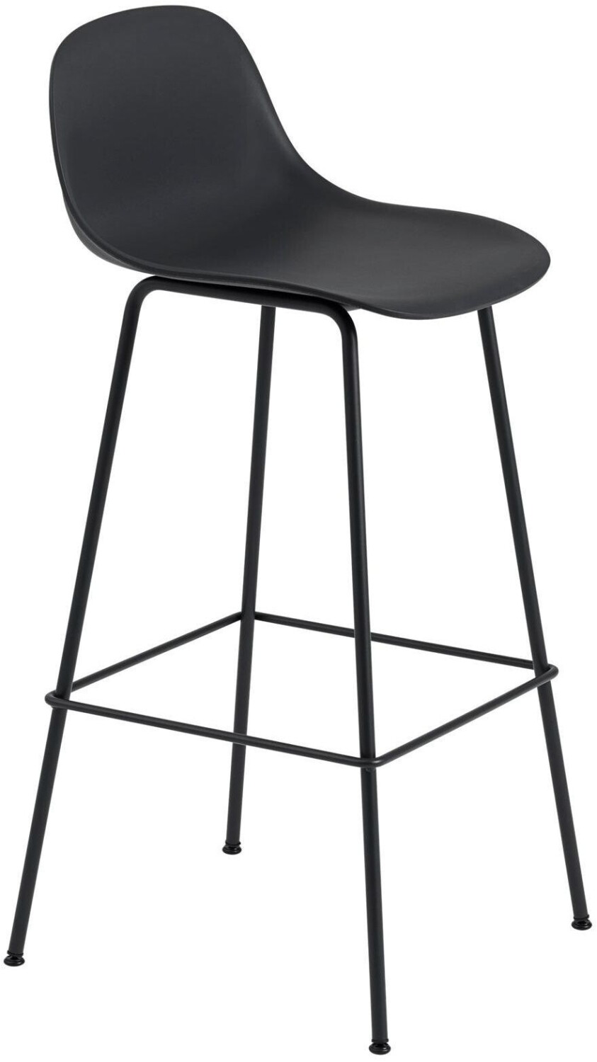 Muuto Fiber bar stool backrest 75cmpowder-coated black cm