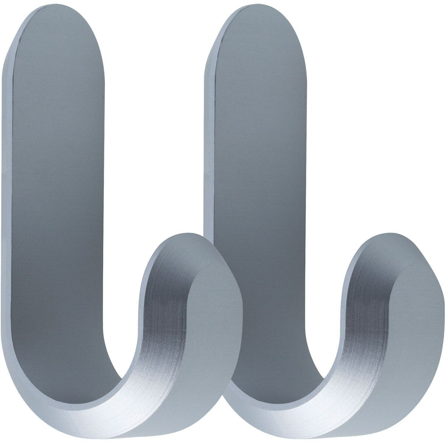 Normann Copenhagen Curve mini hook set of 2 silver matt 3kg silver