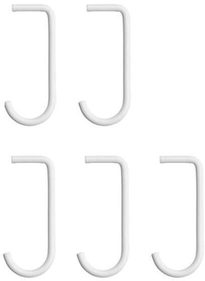 String System hooks set of 5 white powder-coated shelves white