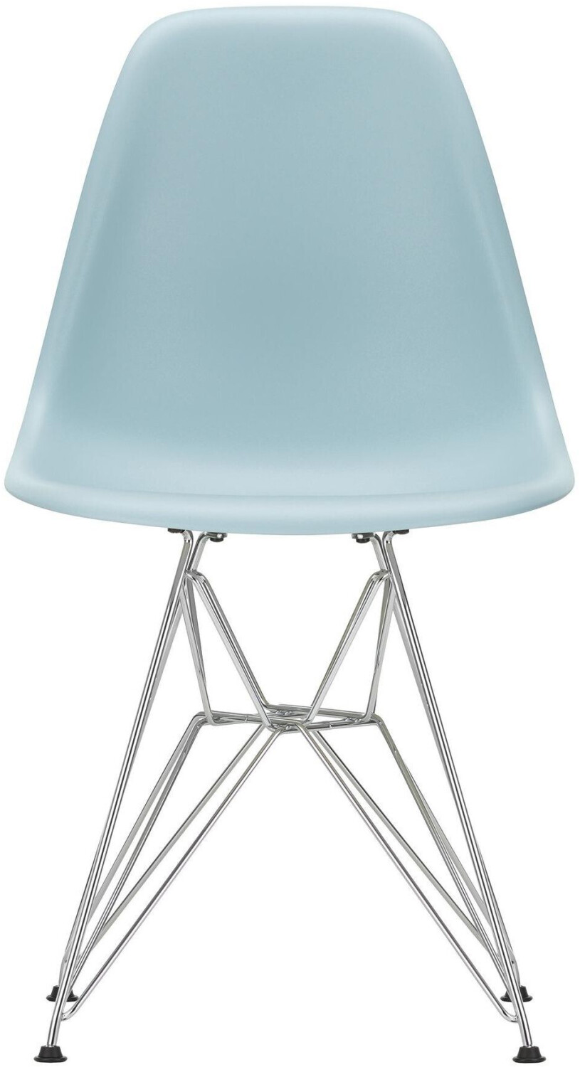 Vitra Eames Plastic Side Chair DSR RE Eiffel Tower frame chrome-plated felt gliders black ice gray